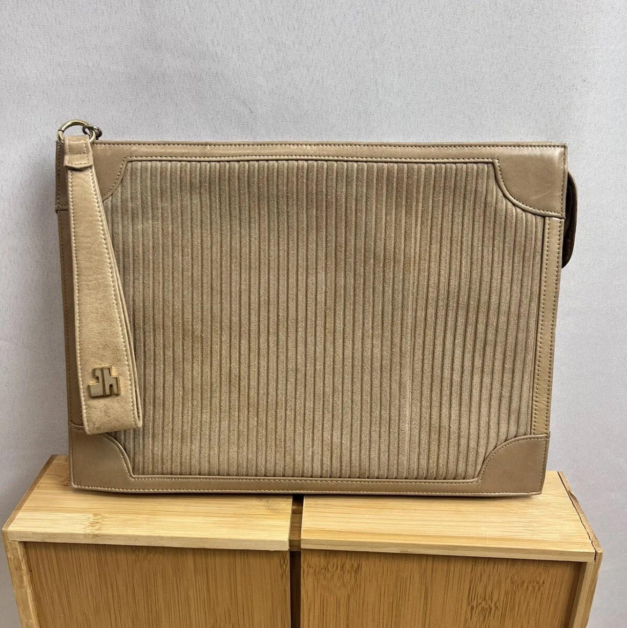 Jay Herbert I.Magnin Vintage Suede and Leather Clutch Handbag Purse