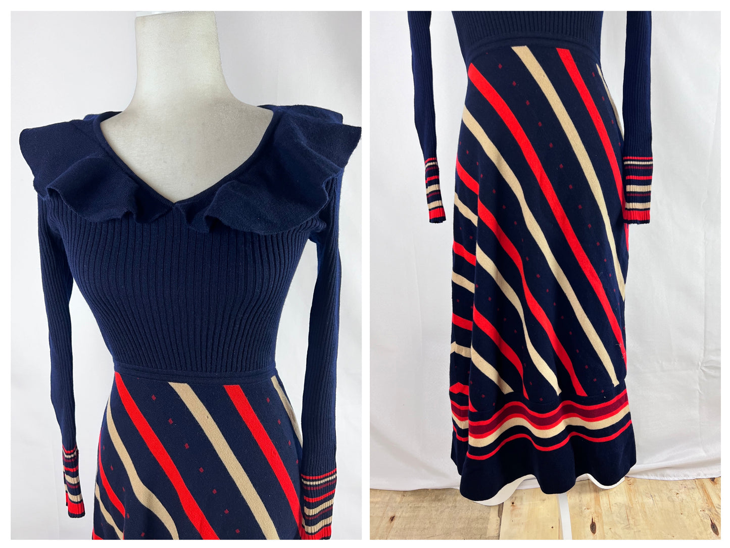 Ladies Vintage Sweater Knit Dress