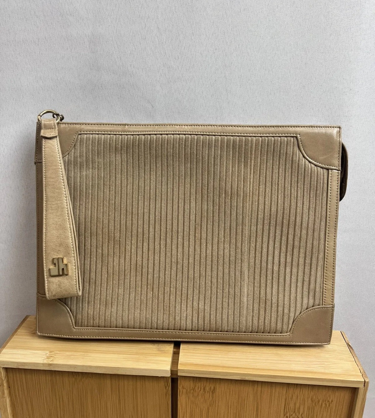 Jay Herbert I.Magnin Vintage Suede and Leather Clutch Handbag Purse